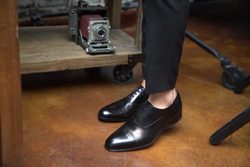 Ace Marks Griffin Cap Toe Oxford In Black