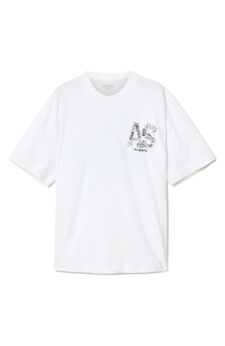 AllSaints Mixtape Cotton Graphic T-Shirt, Alternate, color, Optic White