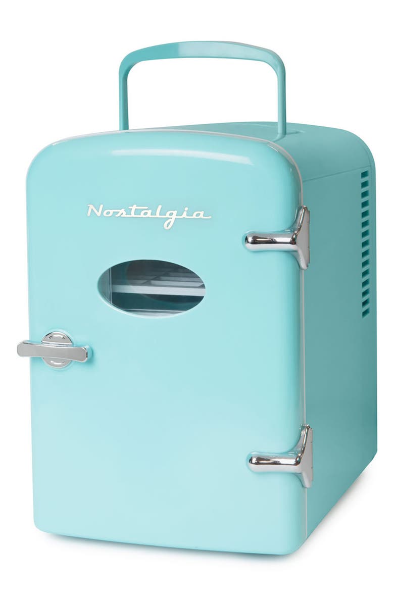 Nostalgia Electrics Retro 6-Can Personal Cooling and Heating Refrigerator, Main, color, 