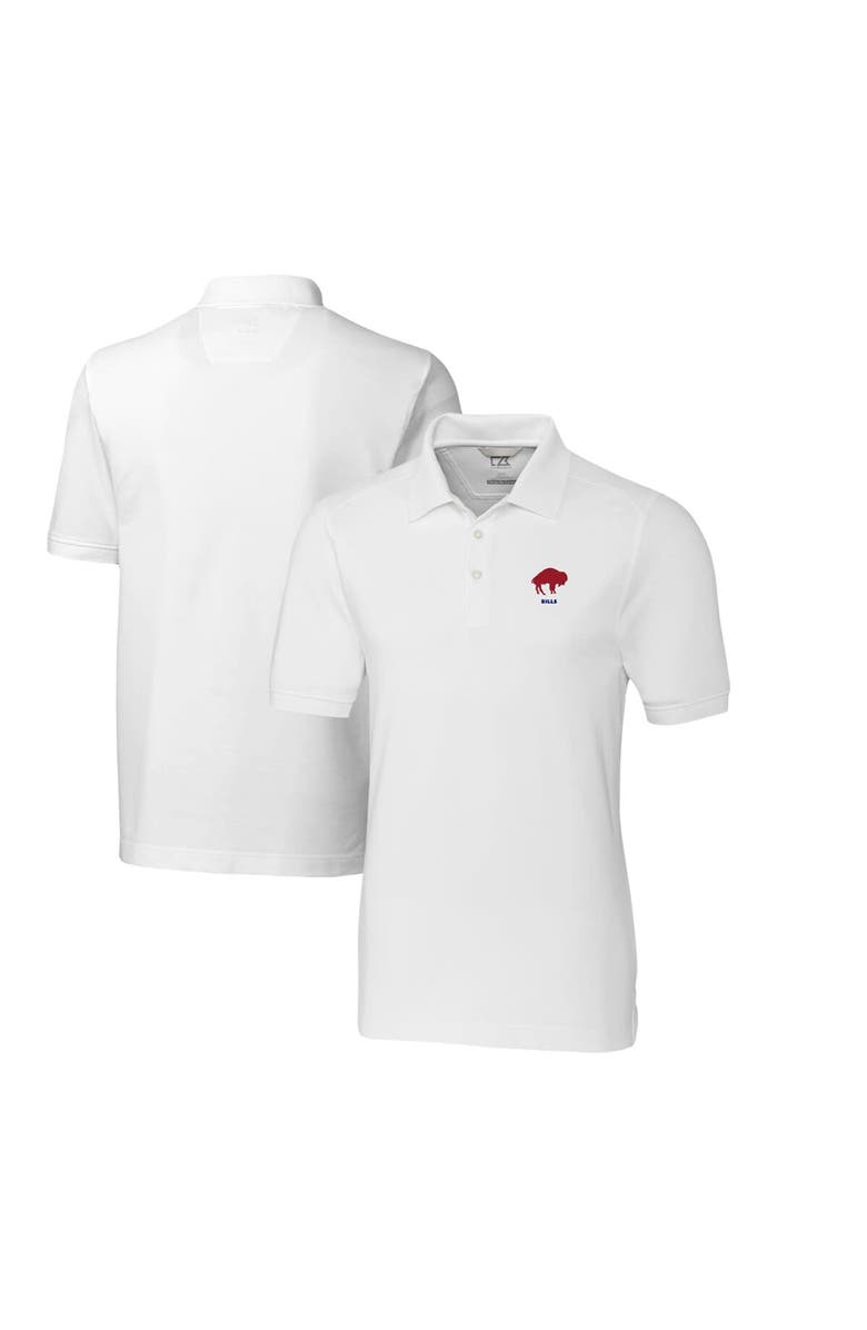 Cutter & Buck Men's Cutter & Buck White Buffalo Bills Advantage Tri-Blend Pique Big & Tall Throwback Polo, Main, color,