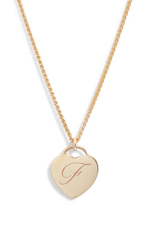 Set & Stones Alice Initial Heart Pendant Necklace In Gold