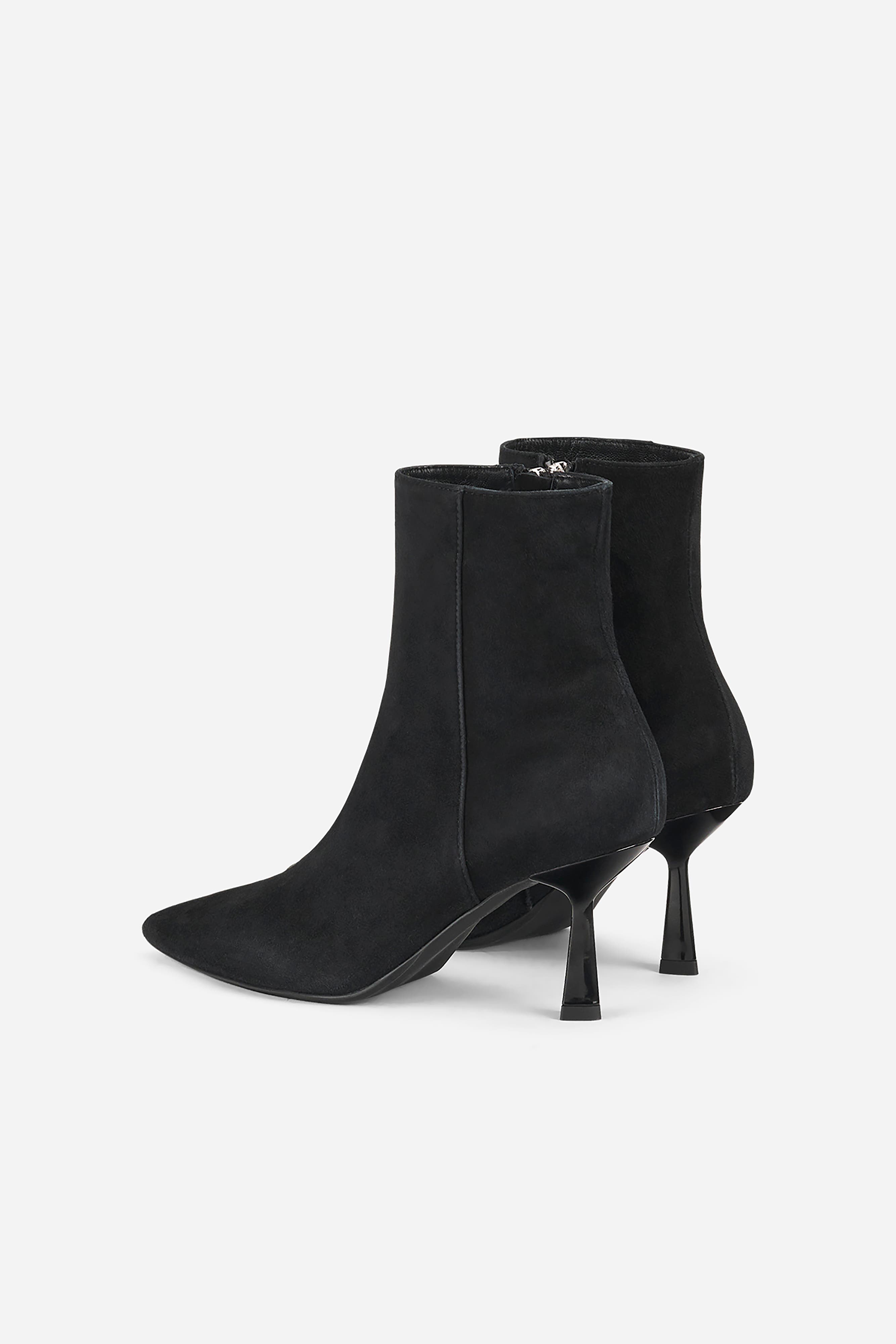 AGL Alla Bootie Heeled Ankle Boot in Velour, Alternate, color, Black