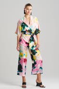 Natori Akiko - Printed Cotton Silk Twill Wrap Top