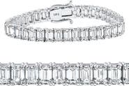 Bliss Diamond 28Ct Emerald Diamond Tennis Bracelet 14k Gold 7" 17.5g Lab Grown