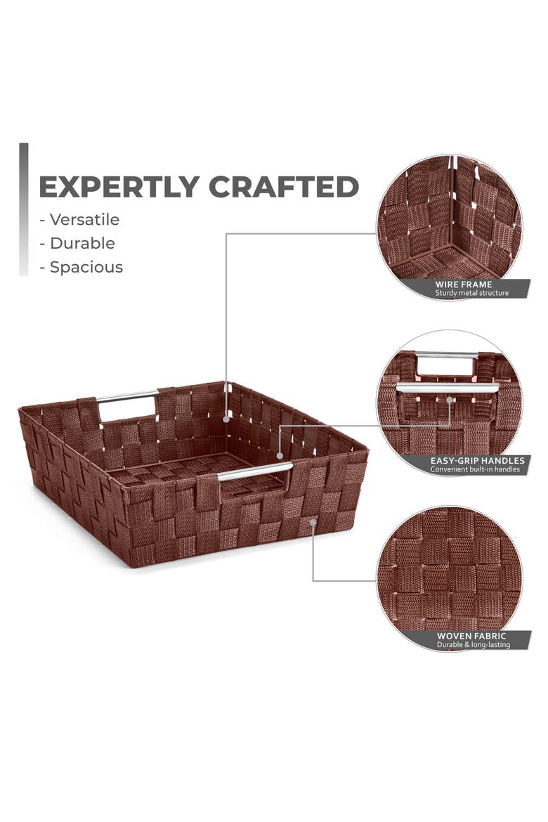 9-Piece Woven Storage Basket Set, Alternate, color, CHOCOLATE