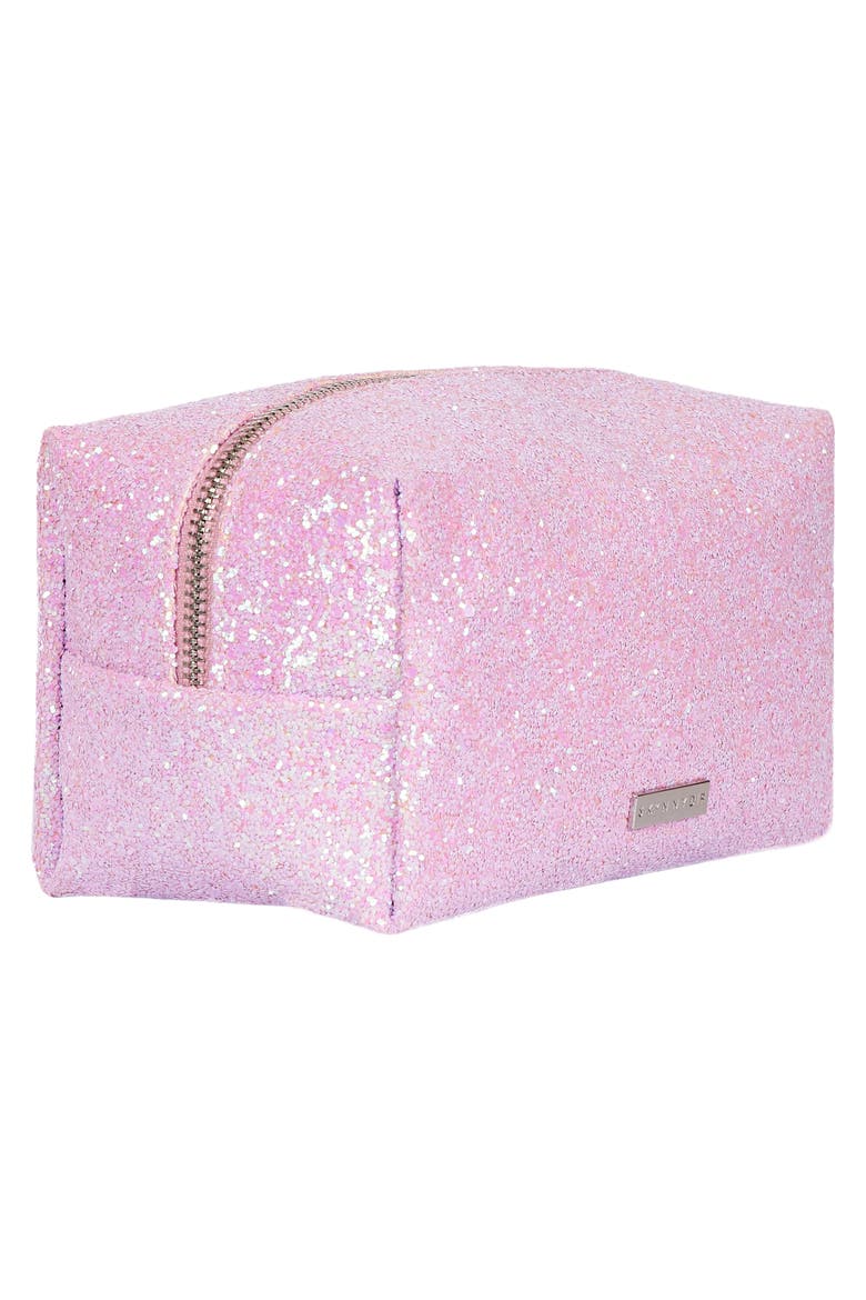 Skinny Dip Pink Glitsy Makeup Bag, Alternate, color, NO COLOR