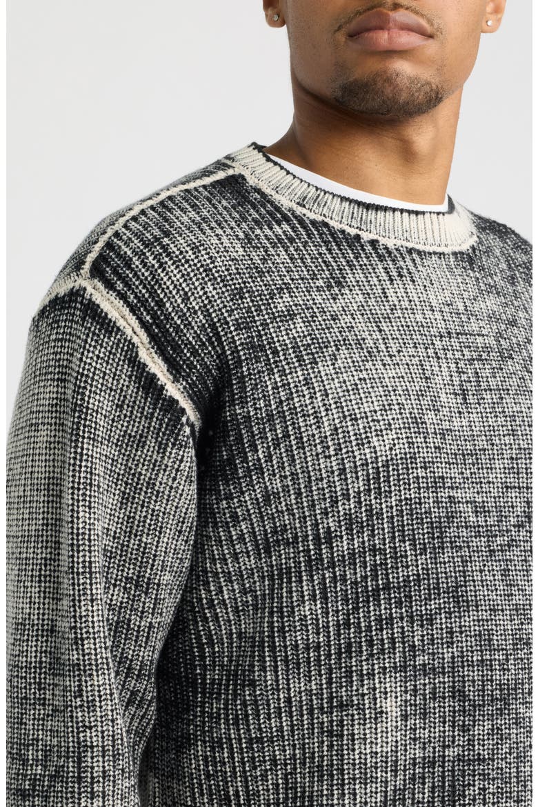Spray Effect Sweater, Alternate, color, DARK BLACK MULTI