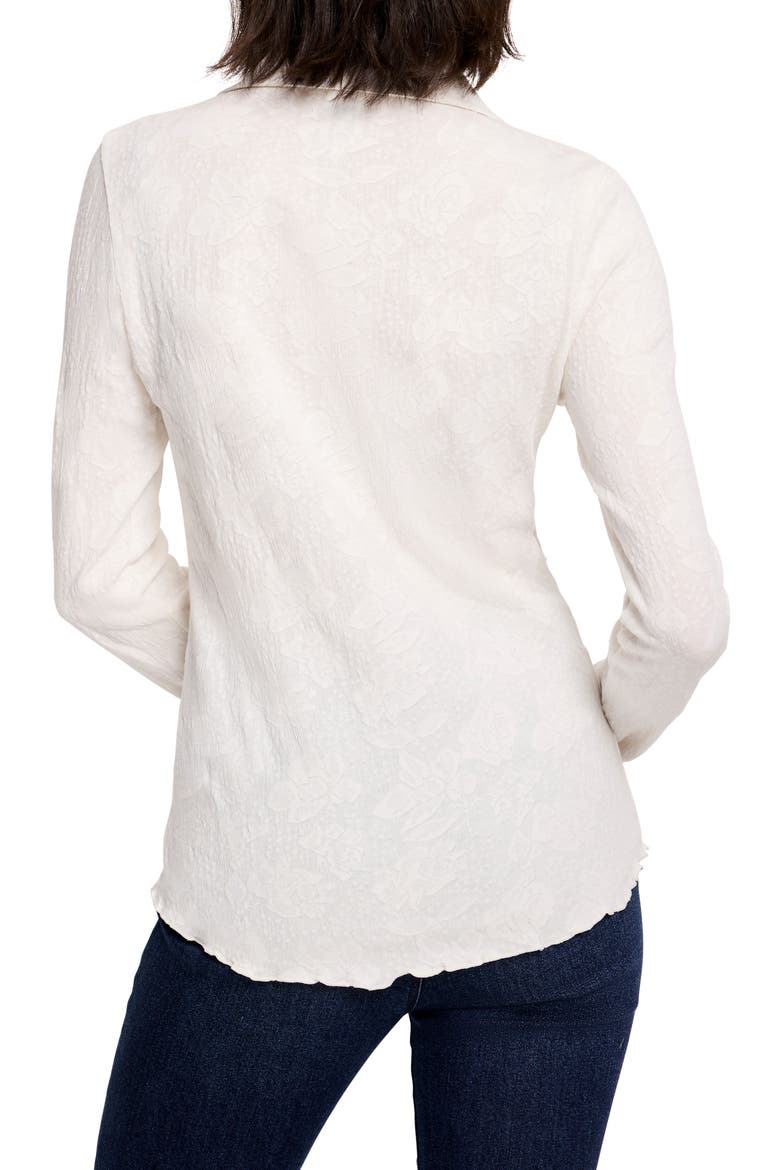 Collared Lace Jacquard Knit Top, Alternate, color, CLASSIC CREAM