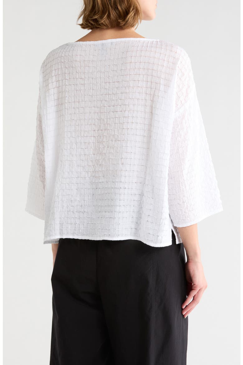 Stretch Organic Cotton Boxy Top, Alternate, color, WHITE
