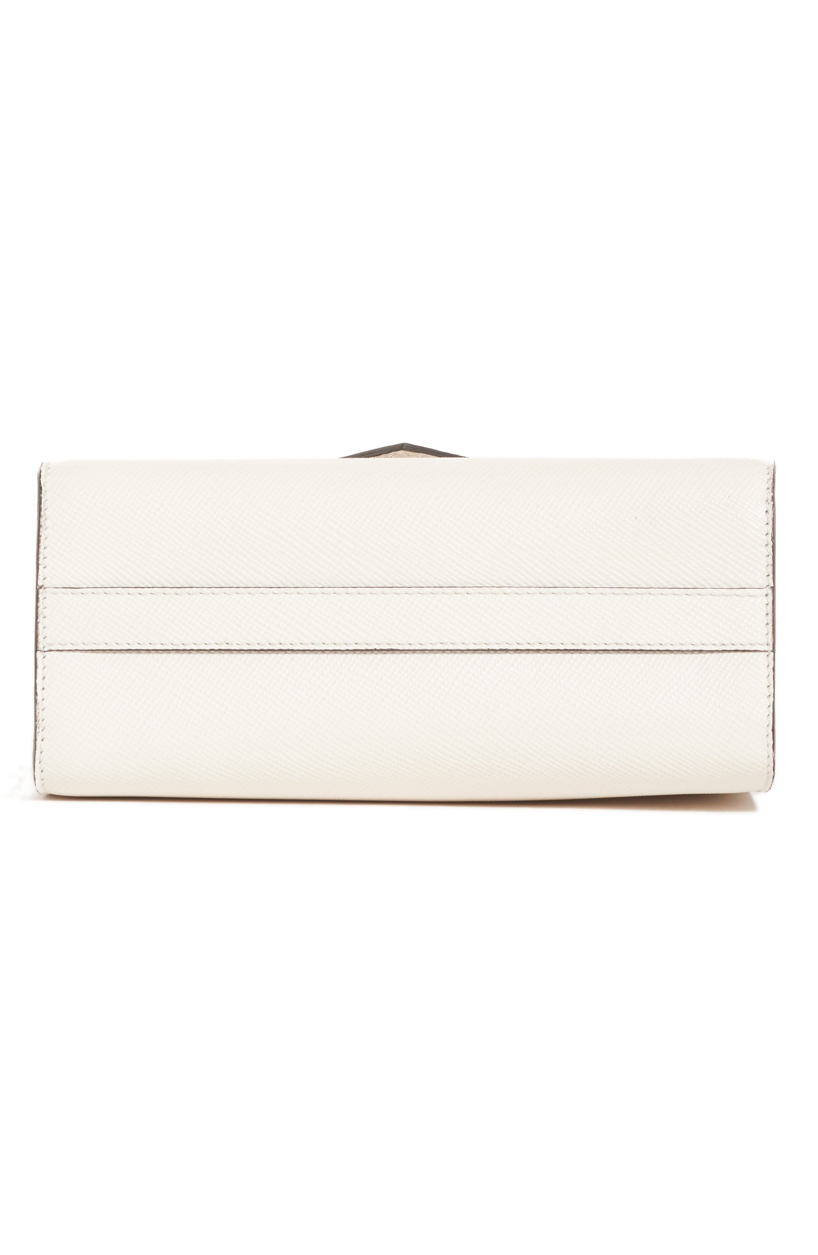 Monochrome Saffiano Leather Shoulder Bag, Alternate, color, BIANCO