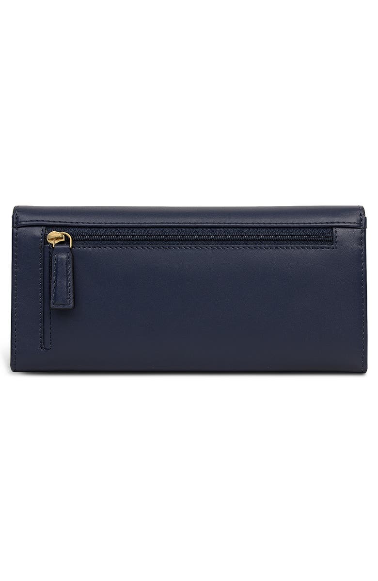 Radley Acorntopia Large Leather Flapover Wallet, Alternate, color, Ink