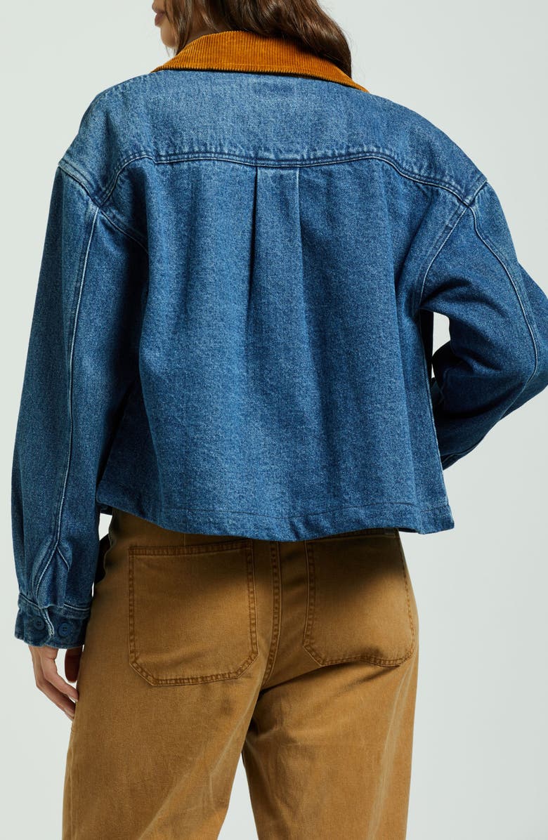 Brixton Utopia Denim Overshirt, Alternate, color, Washed Denim