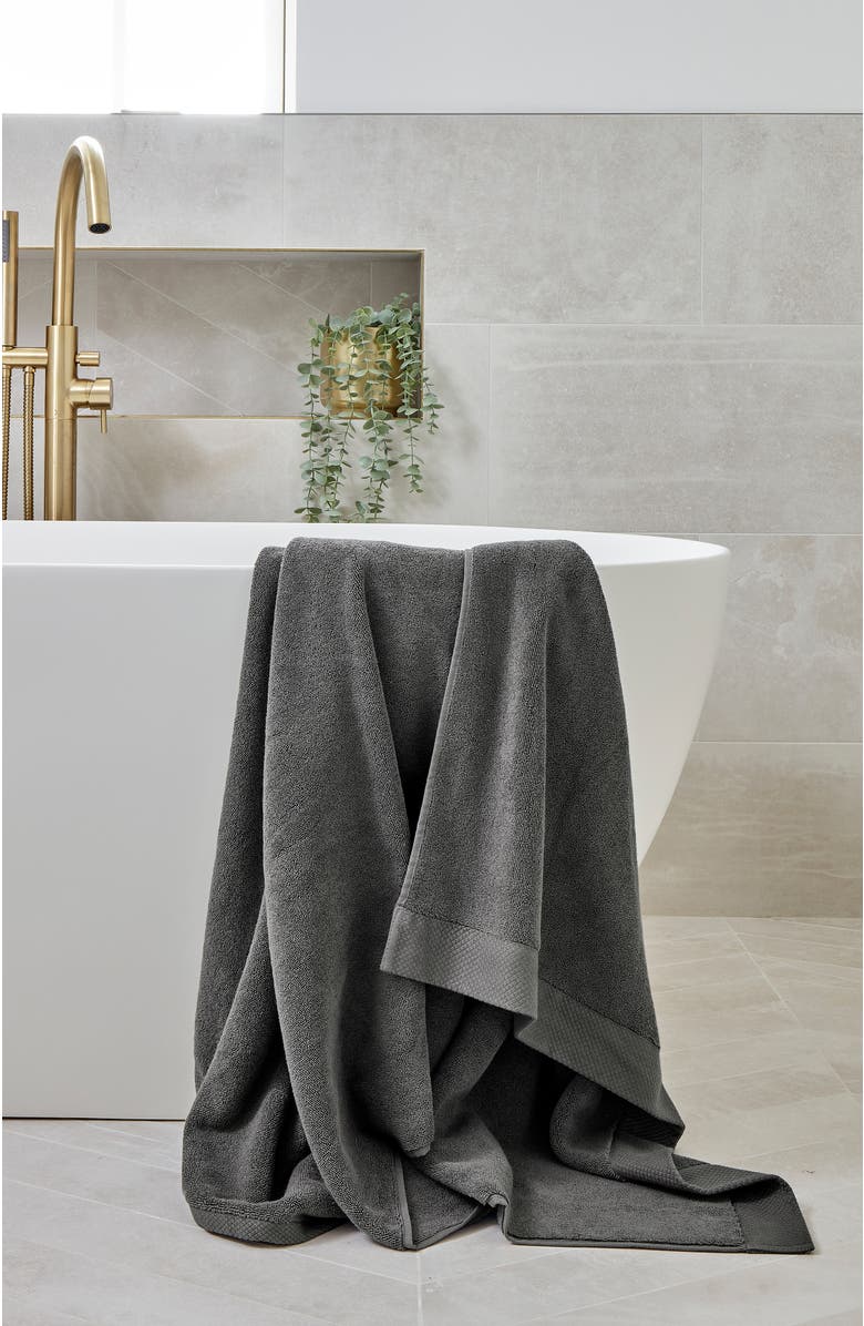 CHRISTY Luxe Heavyweight 100% Turkish Cotton Hand Towels, Alternate, color, Soot