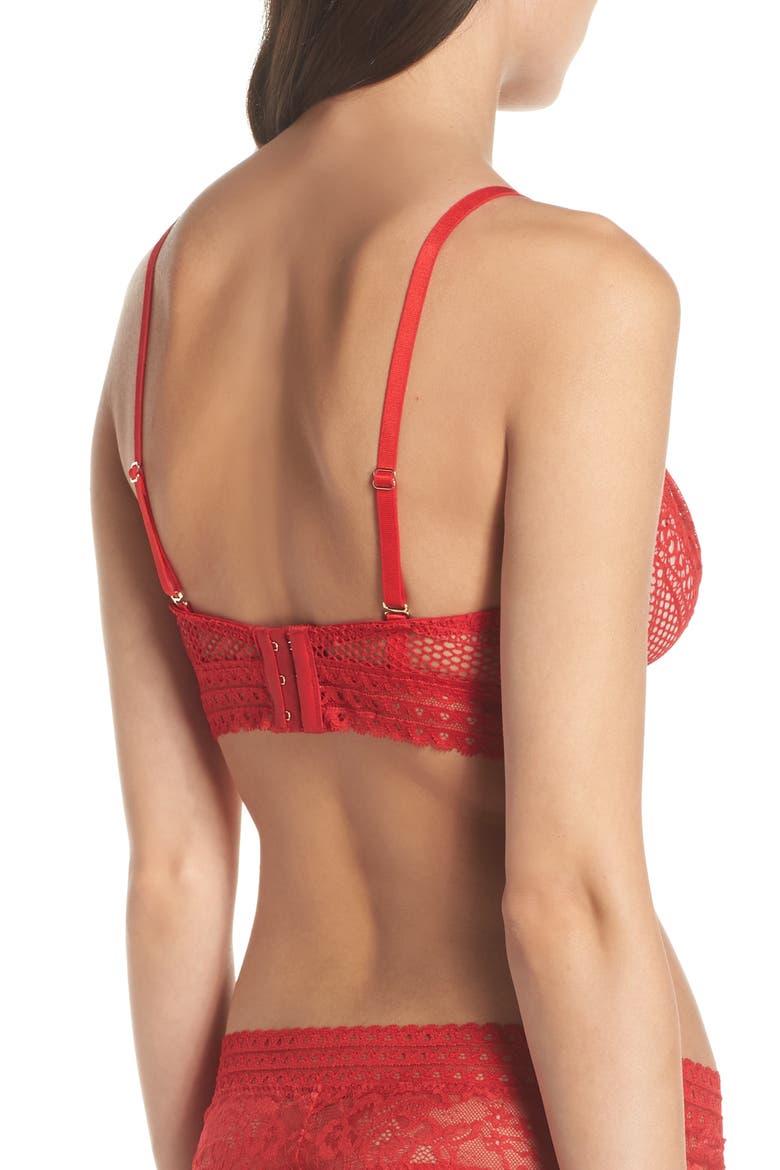 Kitty Convertible Longline Bra, Alternate, color, RACER RED