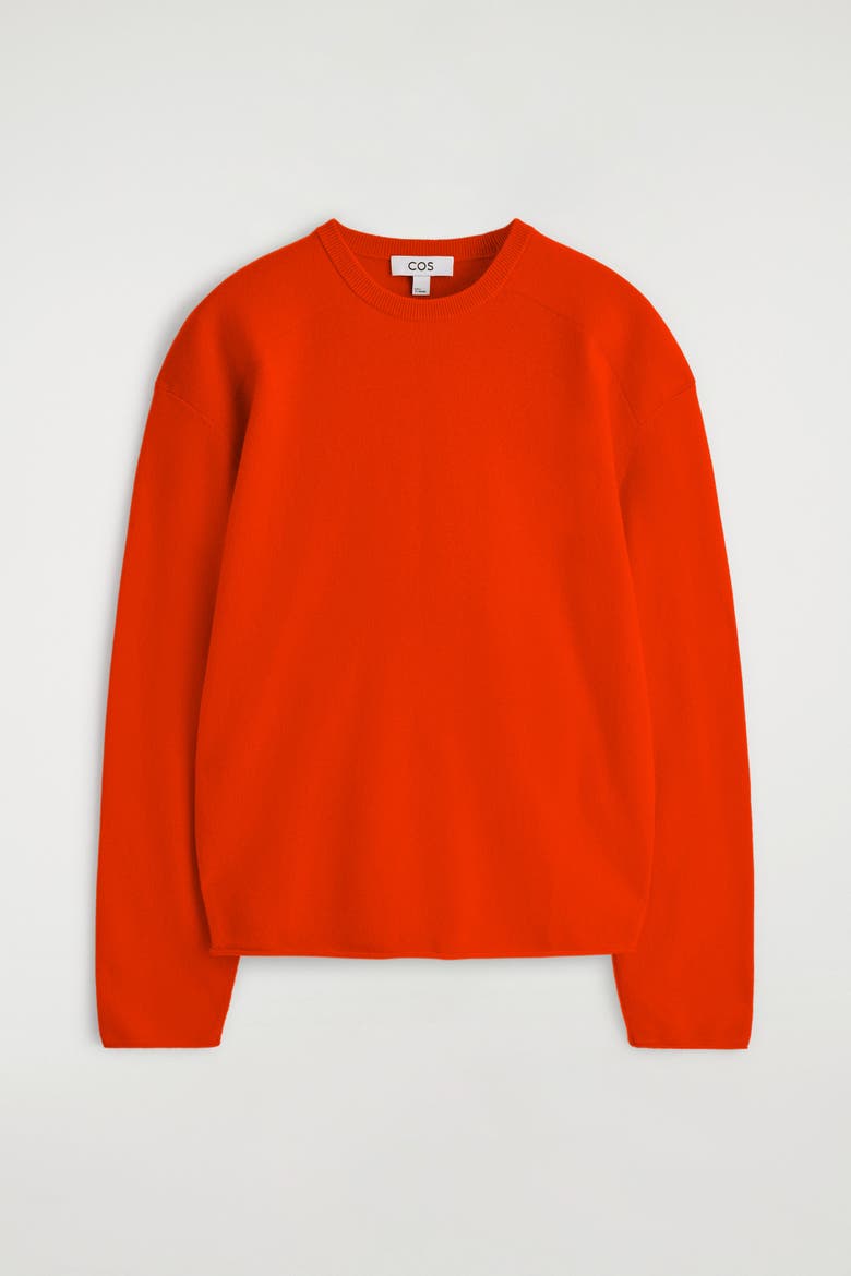 Merino Wool Crew-neck Jumper, Alternate, color, ORANGE