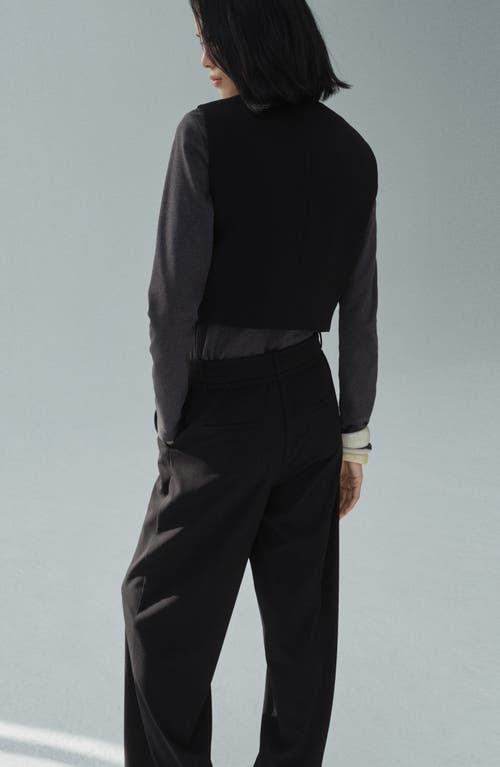 Mango Cagliari Crop Vest In Black