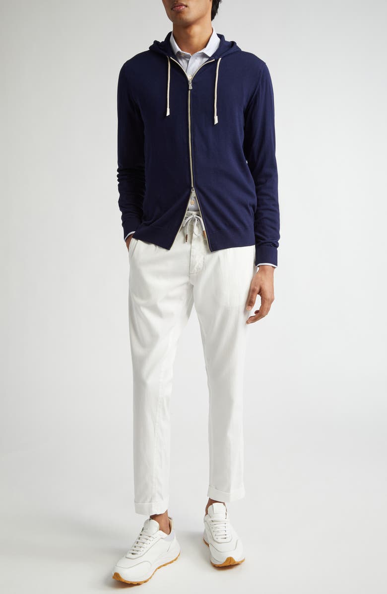 Eleventy Full Zip Wool Hooded Sweater, Alternate, color, 