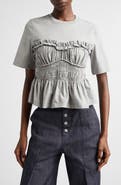 Cecilie Bahnsen Vilde Shirred Peplum T-Shirt