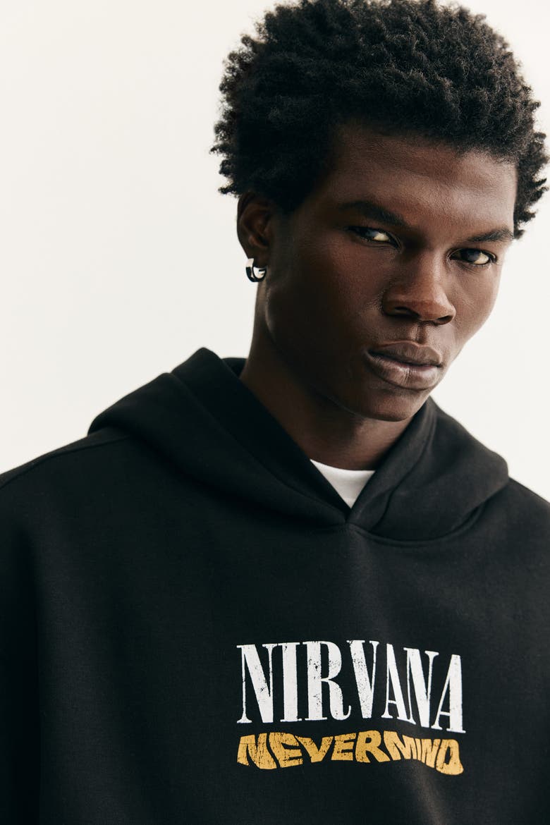 Loose Fit Hoodie, Alternate, color, Black/Nirvana