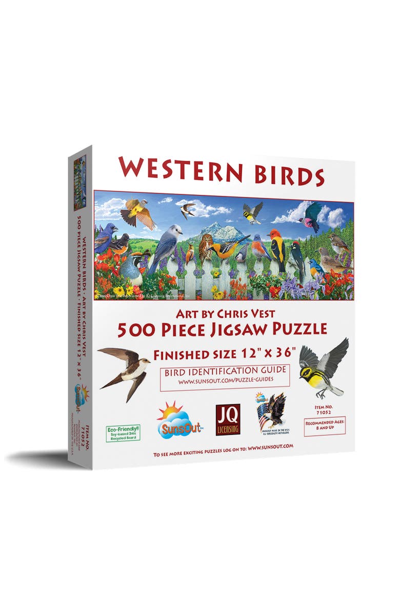 Western Birds 500 piece Jigsaw Puzzle for Adults, Main, color, Multicolor