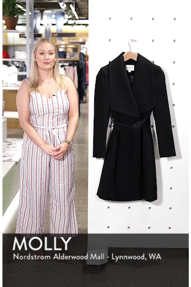 Slick Wool Blend Wrap Coat video
