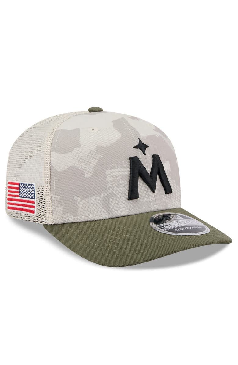 New Era Men's New Era Light Beige/Olive Minnesota Twins 2025 Armed Forces Day 9SEVENTY Stretch-Snap Hat, Main, color, Light Beige