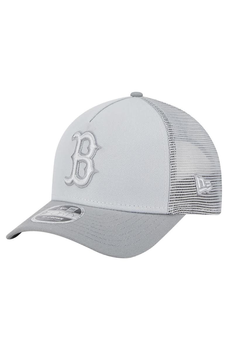 New Era Men's New Era Gray Boston Red Sox Color Pack A-Frame 9FORTY Trucker Adjustable Hat, Main, color,