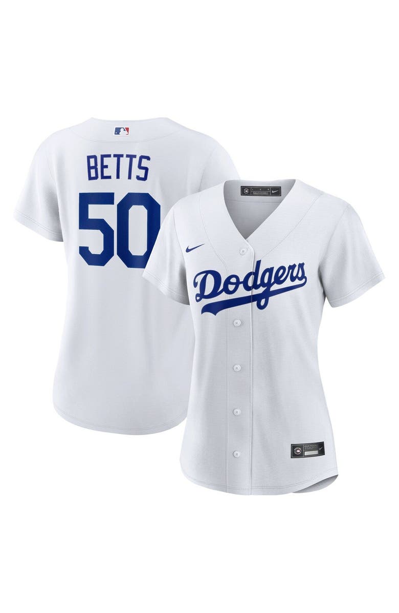 Nike Women's Nike Mookie Betts White Los Angeles Dodgers Home Replica Player Jersey, Main, color, 
