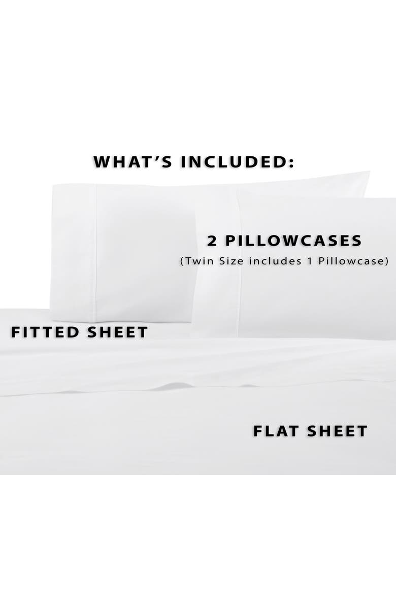 Martex Solid 400 Thread Count Cotton Sateen Sheet Set, Alternate, color, White