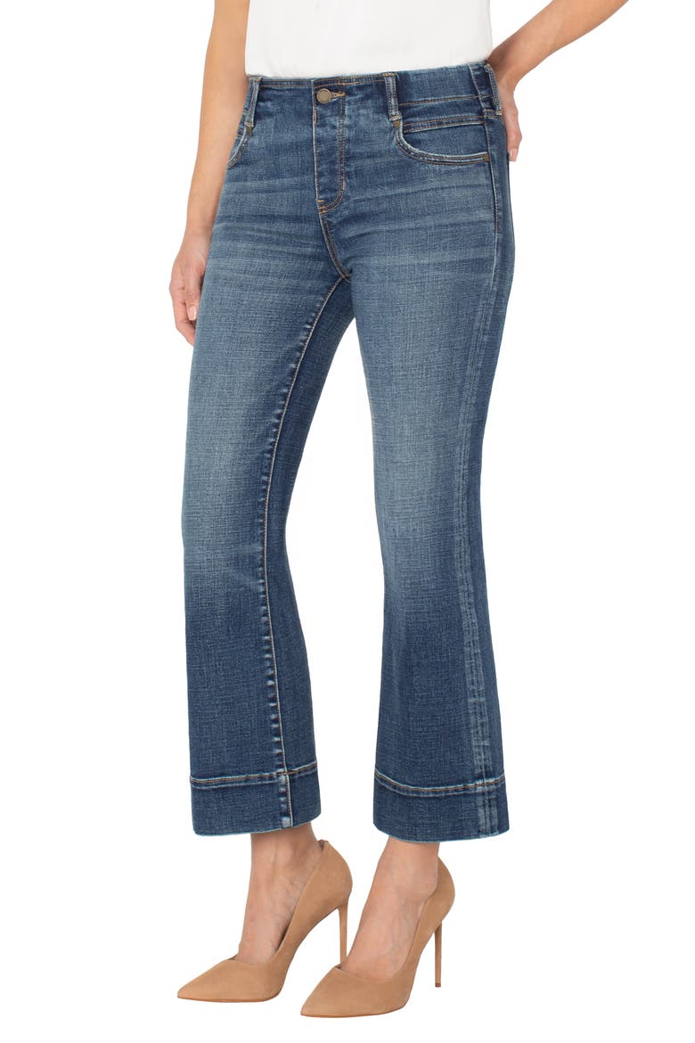 Gia Glider Pull-On Crop Flare Jeans, Alternate, color, AMANA