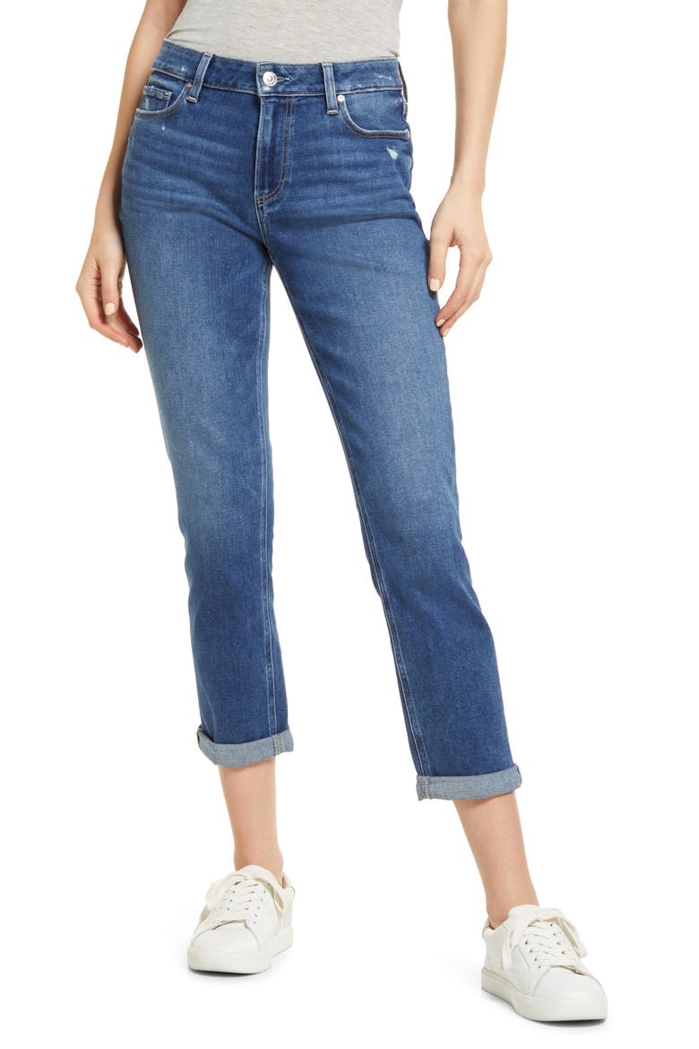 Brigitte High Waist Slim Boyfriend Jeans, Main, color, EIFFEL DISTRESSED