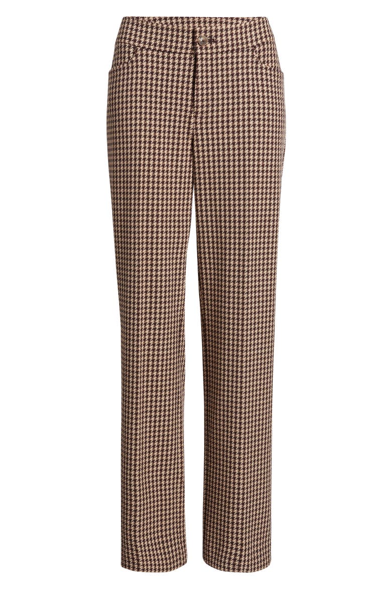 Houndstooth Boot Leg Pants, Alternate, color, LIGHT COFFEE MULTI