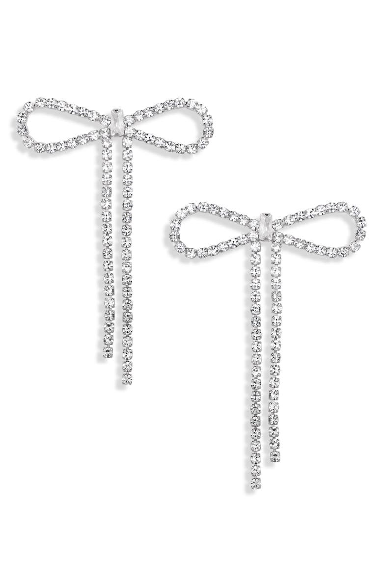 Tasha Crystal Bow Stud Earrings, Main, color, 