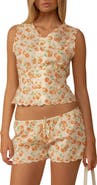 MONTCE Cherry Sherbet Scalloped Crop Cotton Cover-Up Vest