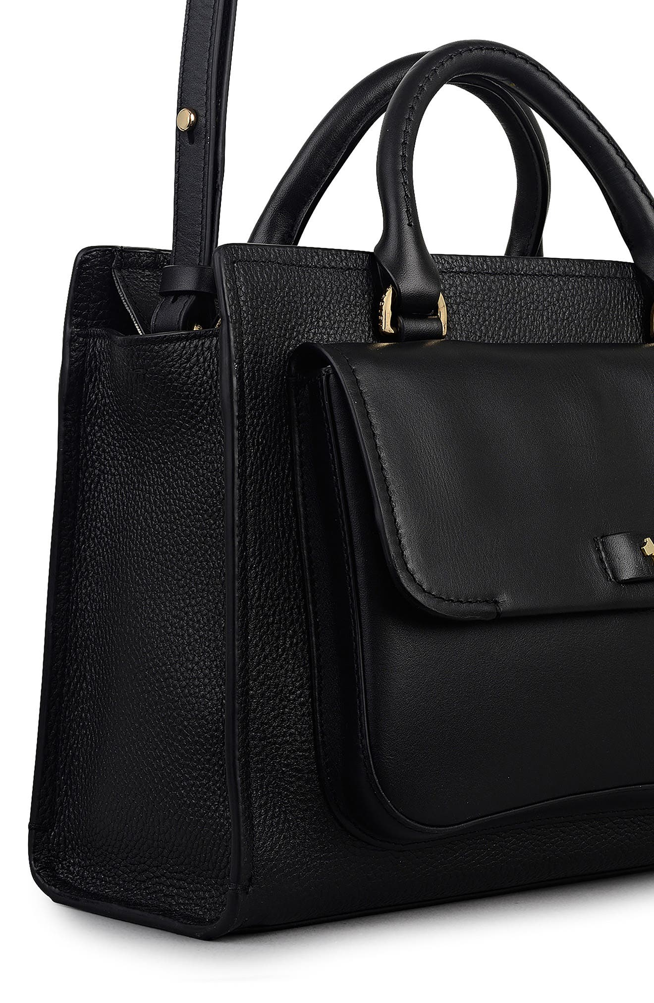 Radley Talbot Way Medium Zip Top Leather Satchel, Alternate, color, Black