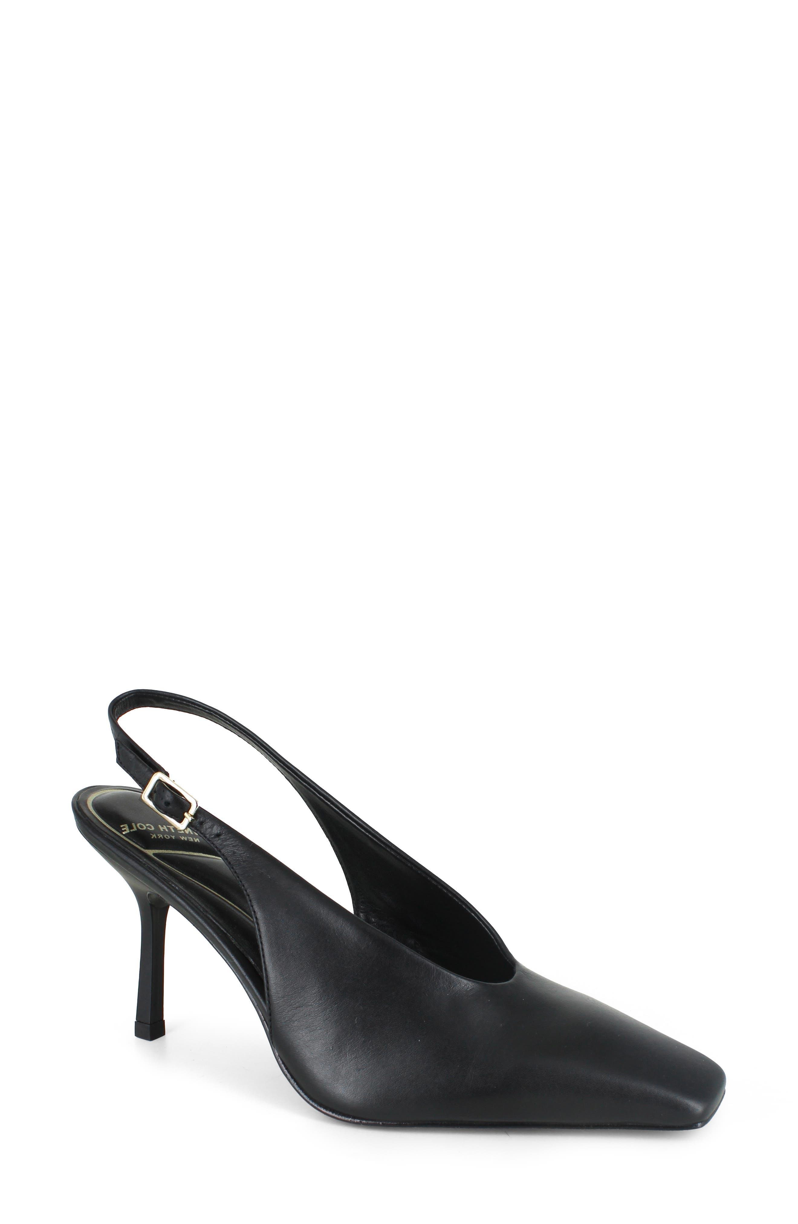 Kenneth Cole Aerial Slingback Pump, Main, color, Black Leather