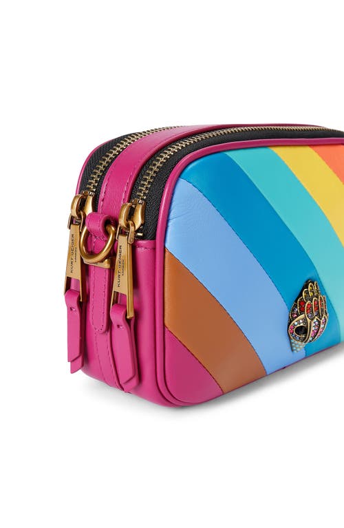 Kurt Geiger London Kensington Leather Camera Bag In Pink Multi