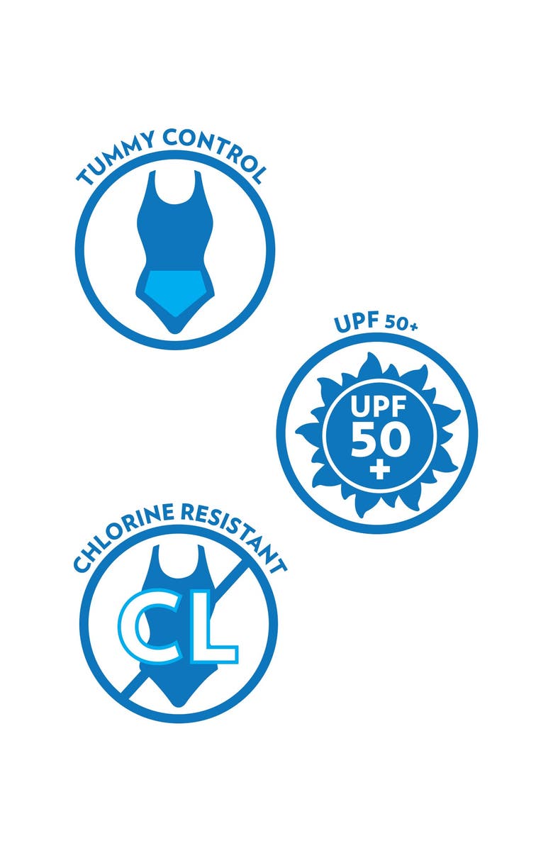 Swim 365 Chlorine-Resistant A-Line Two-Piece Skirtini Set, Alternate, color, Black Confetti