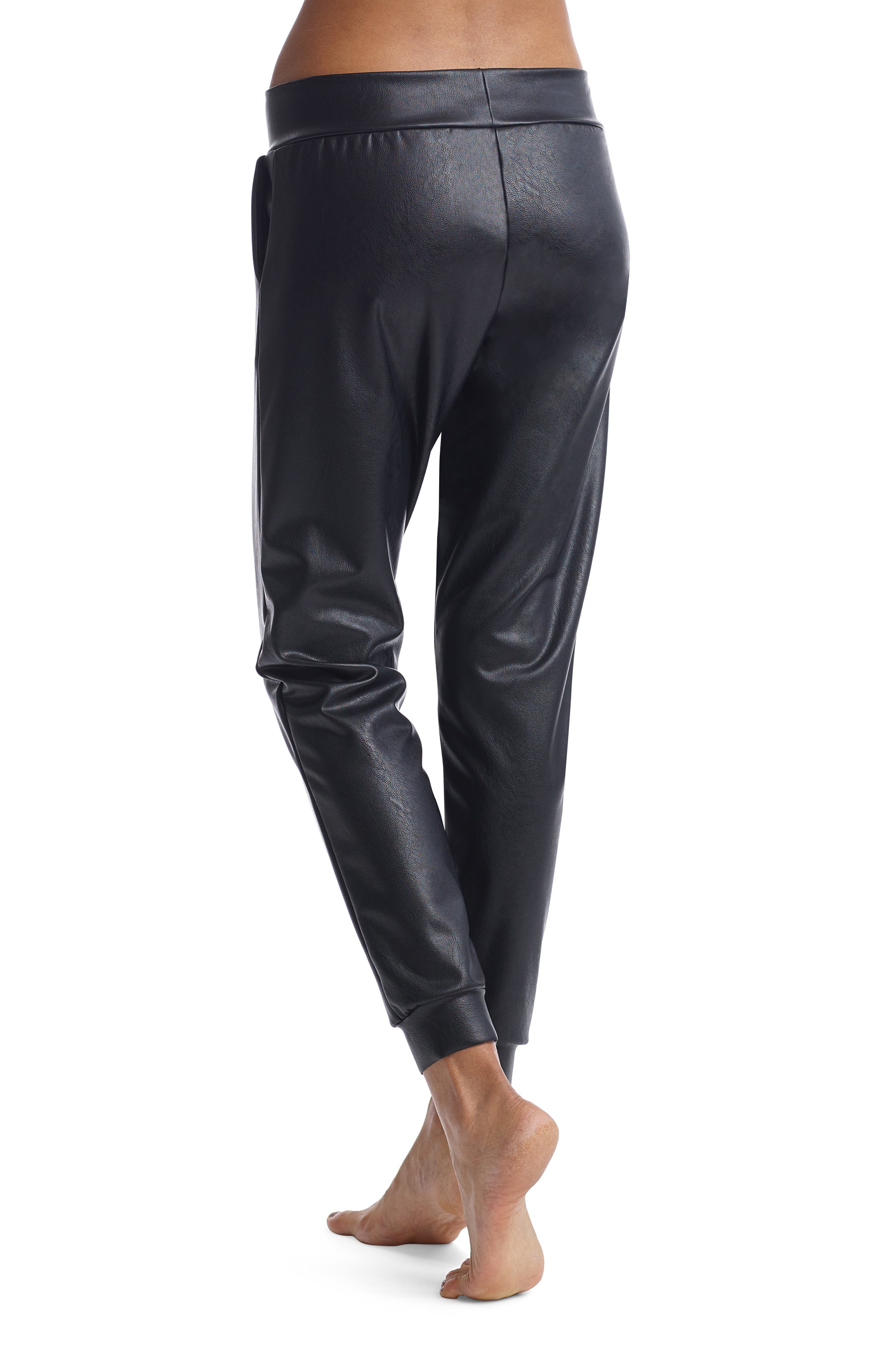Faux Leather Jogger Pants - image 2