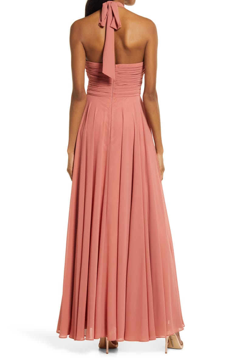 Lulus Chiffon Halter Gown, Alternate, color, 