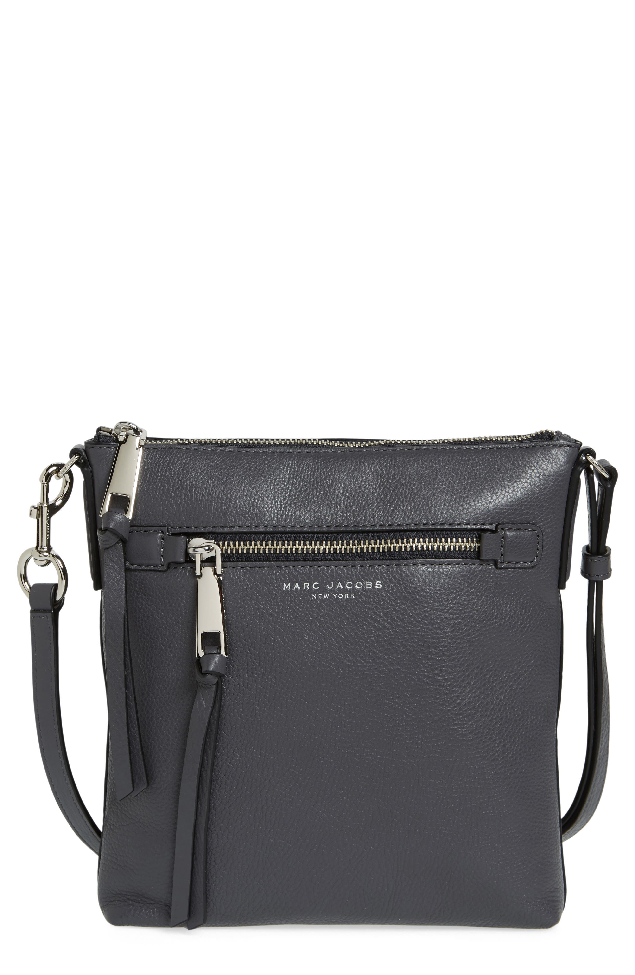 Recruit North/South Leather Crossbody Bag, Main, color, SHADOW