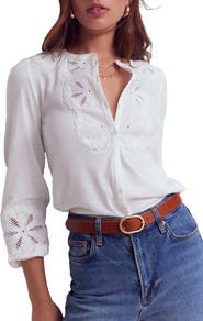 Boden Annabelle Scallop Cutwork Lace Top