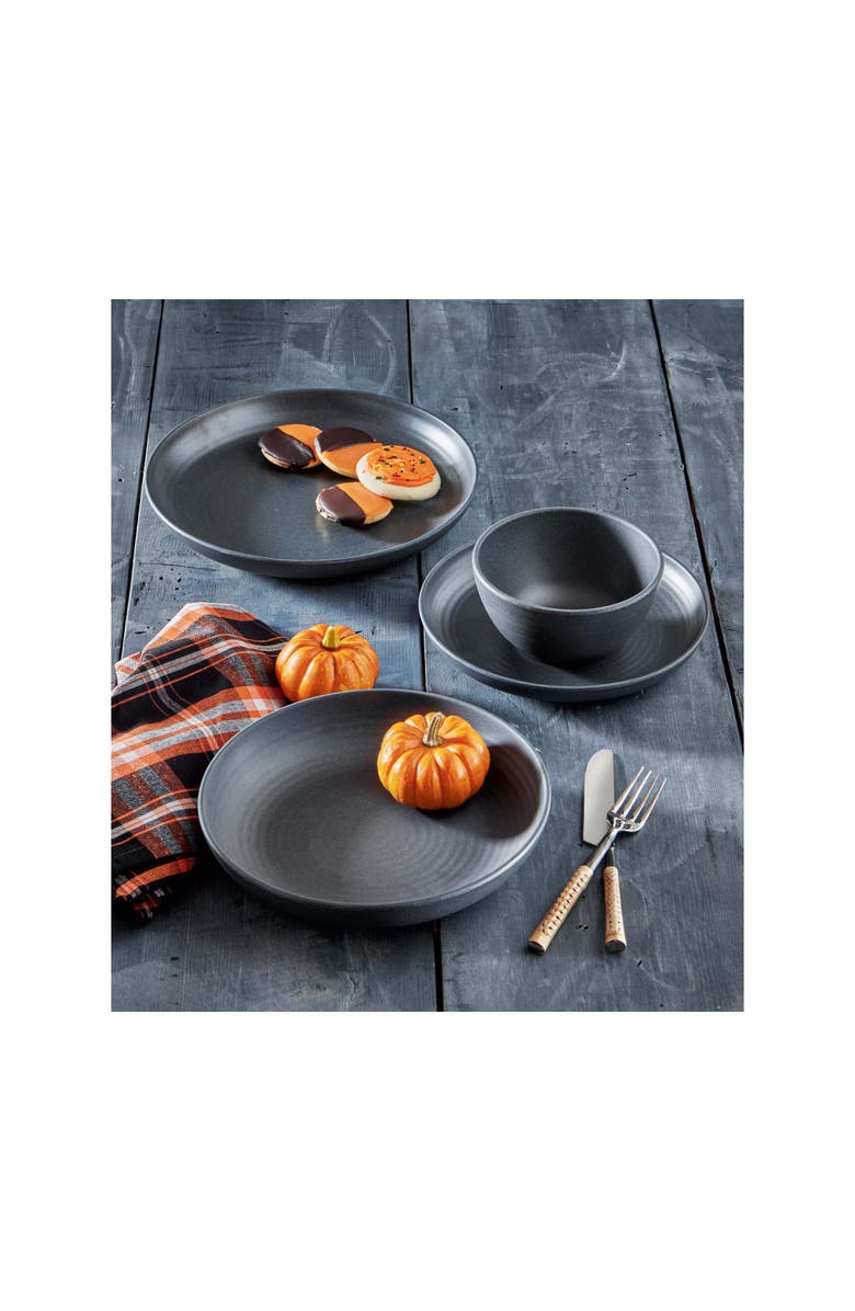 tag Brooklyn Charcoal Melamine Dinner Plates Dishwasher Safe, Alternate, color, Gray