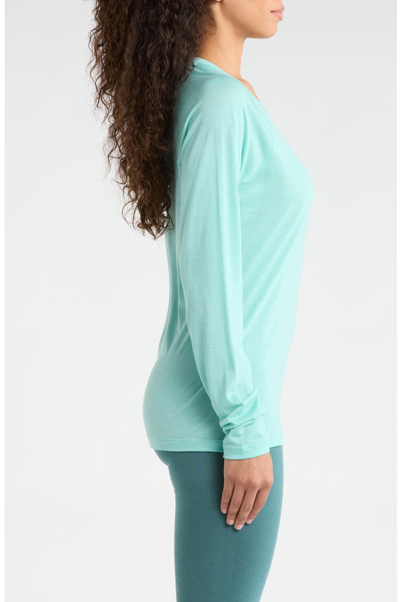 All Season Merino Wool Blend Base Layer Crew Top, Alternate, color, PACIFIC BLUE