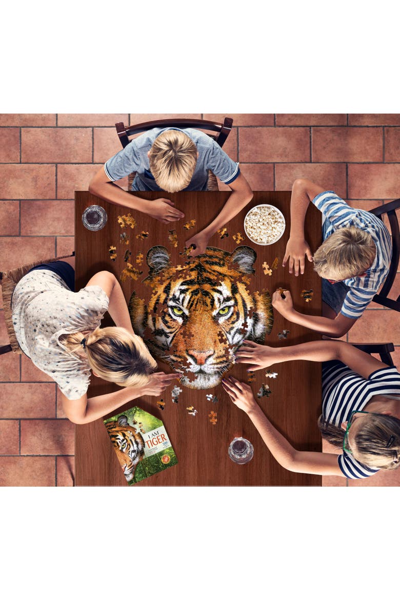 I Am Tiger 300 Pieces Animal Shaped Jigsaw Puzzle, Alternate, color, Multicolored