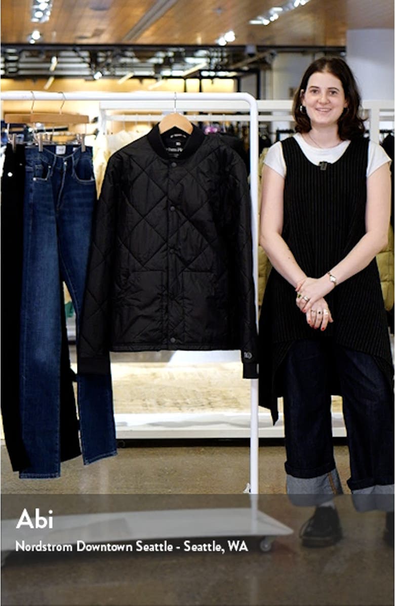 Diamond Quilted Water Resistant Bomber Jacket, sales video thumbnail