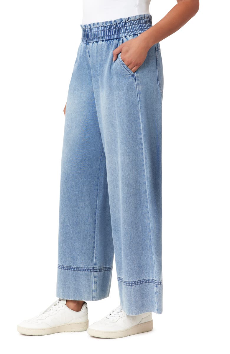 Kensie Drapey Stitch Detail Wide Leg Jeans, Alternate, color, 