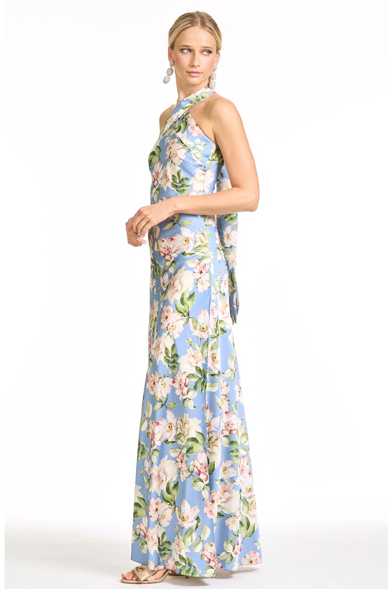 Laurant Floral Halter Gown, Alternate, color, TWILIGHT CAMELLIAS