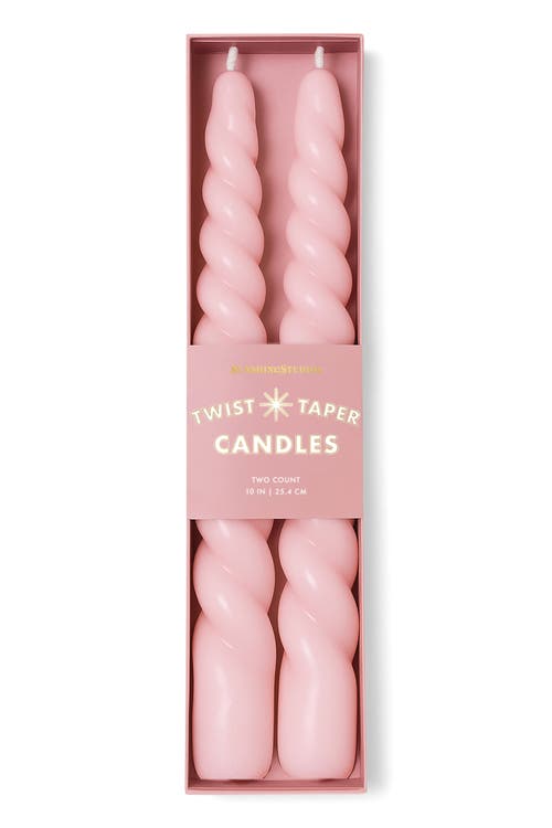 Sunshine Studios Twist Taper Candles In Pink