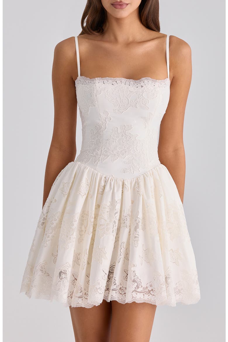 Chloe Broderie Anglaise Minidress, Alternate, color, WHITE